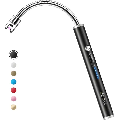 [lighter] Rechargeable Electric Gas Lighter for Kitchen, Pooja Room, Candles, BBQ, Multi Purpose - 360 Degree Flexible & Windproof